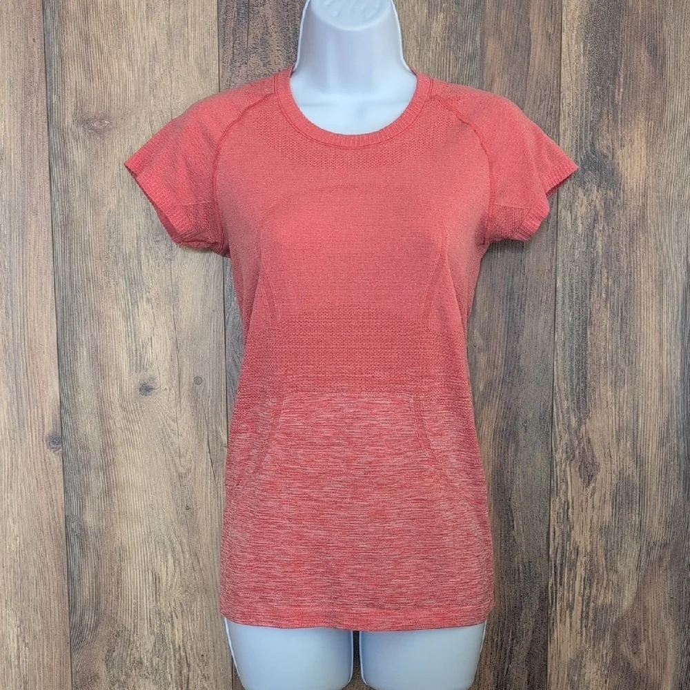 LuLuLemon Pink Active Short Sleeve Red Tee S